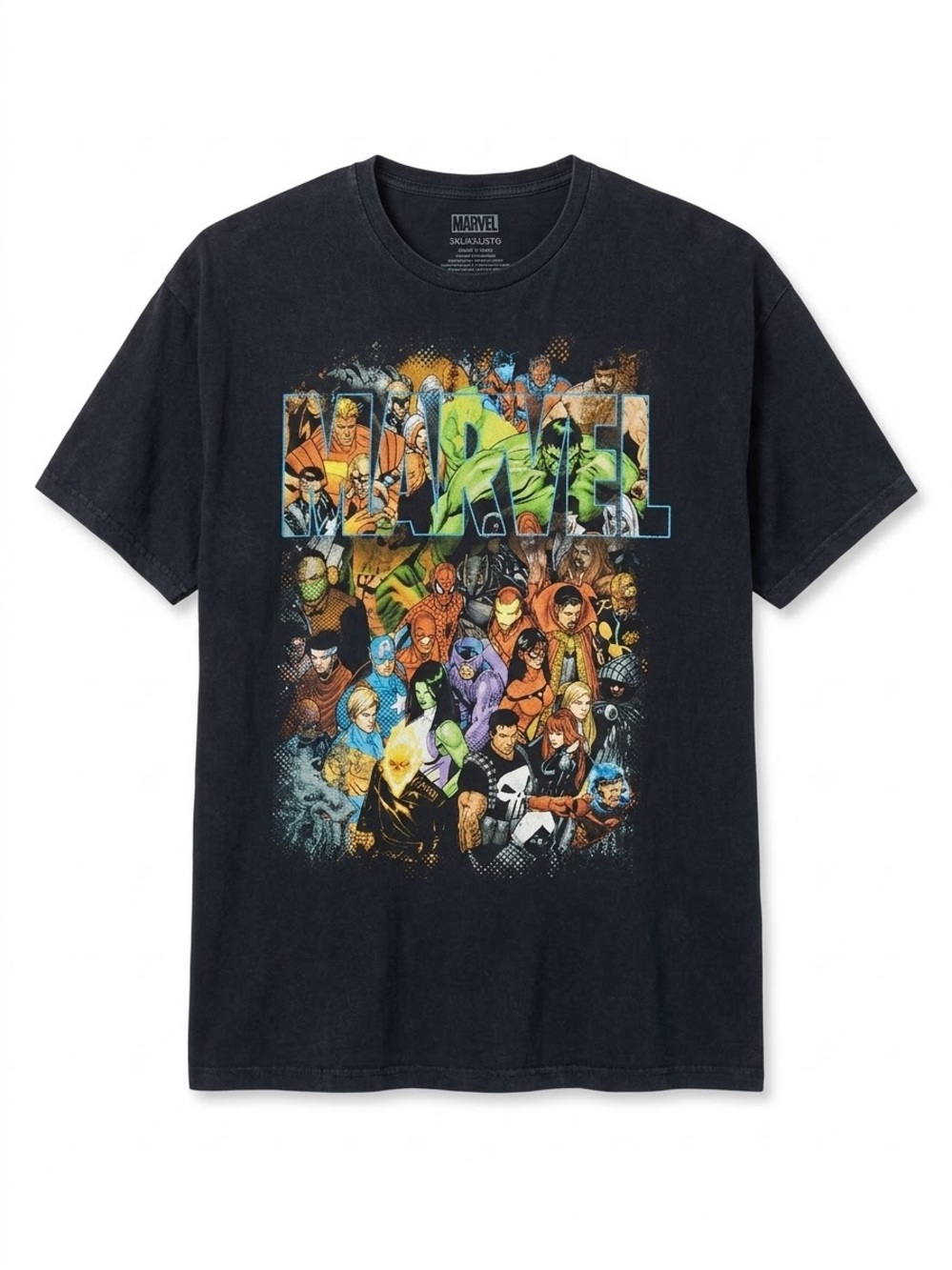 Marvel Comics Graphic T-Shirt Men's 3XL Black Character Collage Tee